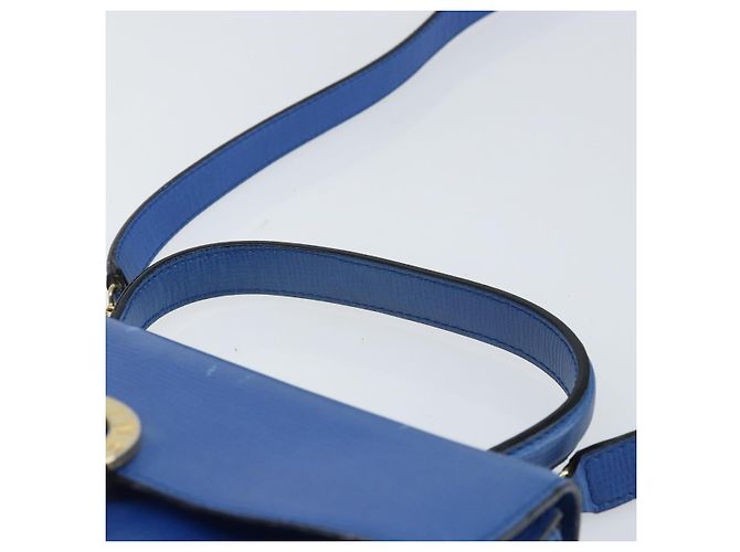 Borsa a mano CÉLINE Circle in pelle 2 in 1 blu oro Auth 163422 D'oro - vista 14