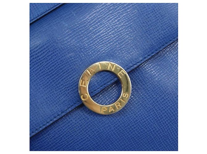 Borsa a mano CÉLINE Circle in pelle 2 in 1 blu oro Auth 163422 D'oro - vista 20