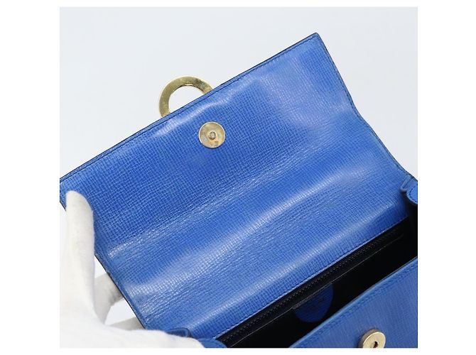 Borsa a mano CÉLINE Circle in pelle 2 in 1 blu oro Auth 163422 D'oro - vista 21