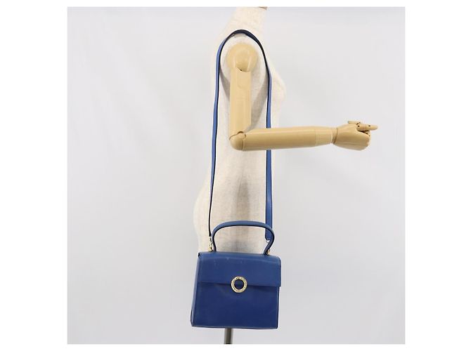 Borsa a mano CÉLINE Circle in pelle 2 in 1 blu oro Auth 163422 D'oro - vista 27