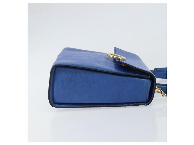 Borsa a mano CÉLINE Circle in pelle 2 in 1 blu oro Auth 163422 D'oro - vista 3