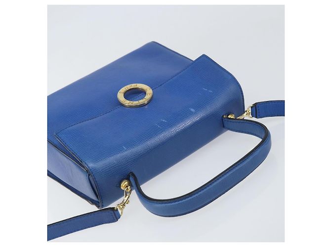 Borsa a mano CÉLINE Circle in pelle 2 in 1 blu oro Auth 163422 D'oro - vista 6