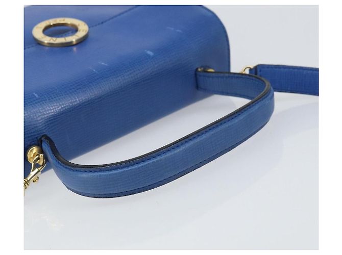 Borsa a mano CÉLINE Circle in pelle 2 in 1 blu oro Auth 163422 D'oro - vista 7