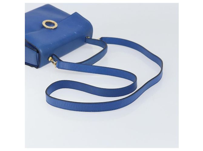 Borsa a mano CÉLINE Circle in pelle 2 in 1 blu oro Auth 163422 D'oro - vista 8