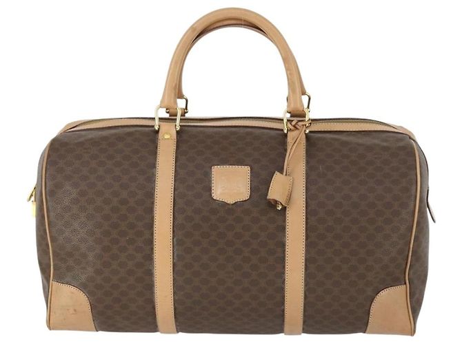 Céline Borsa Boston in tela Macadam CELINE in pelle PVC marrone oro Auth mr1830 D'oro - vista 13