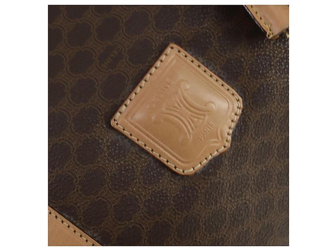 Céline Borsa Boston in tela Macadam CELINE in pelle PVC marrone oro Auth mr1830 D'oro - vista 18