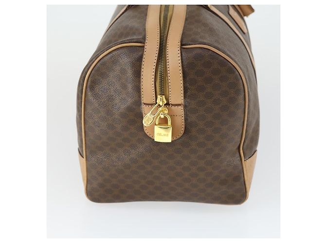 Céline Borsa Boston in tela Macadam CELINE in pelle PVC marrone oro Auth mr1830 D'oro - vista 4