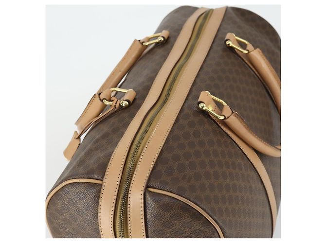 Céline Borsa Boston in tela Macadam CELINE in pelle PVC marrone oro Auth mr1830 D'oro - vista 6