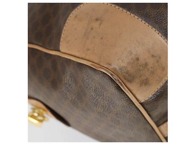 Céline Borsa Boston in tela Macadam CELINE in pelle PVC marrone oro Auth mr1830 D'oro - vista 9