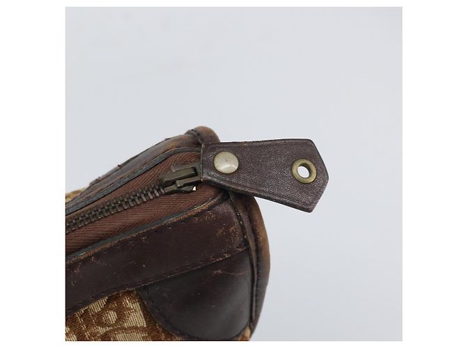 Borsa Boston in tela Trotter Christian Dior marrone oro Auth gh1637 D'oro - vista 10