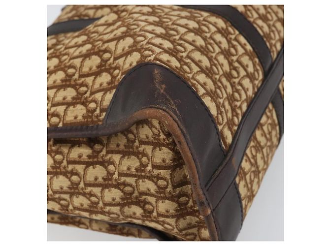 Borsa Boston in tela Trotter Christian Dior marrone oro Auth gh1637 D'oro - vista 14