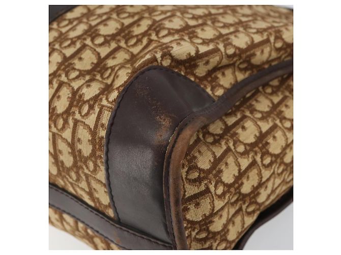 Borsa Boston in tela Trotter Christian Dior marrone oro Auth gh1637 D'oro - vista 15