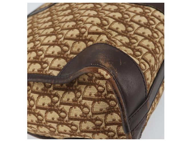 Borsa Boston in tela Trotter Christian Dior marrone oro Auth gh1637 D'oro - vista 16