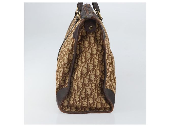 Borsa Boston in tela Trotter Christian Dior marrone oro Auth gh1637 D'oro - vista 4