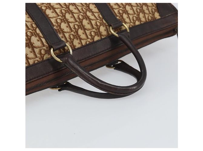 Borsa Boston in tela Trotter Christian Dior marrone oro Auth gh1637 D'oro - vista 7