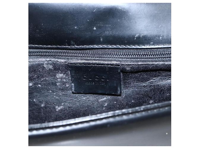 Borsa a Spalla in Pelle Nera e Argento GUCCI 001 3064 Auth 170510 Nero - vista 19