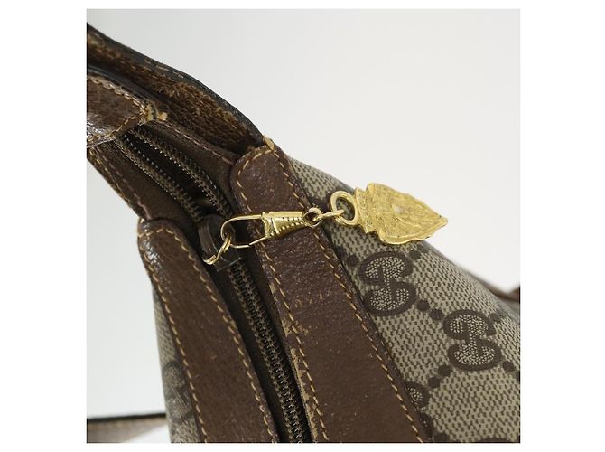 Gucci Borsa a Spalla GG Supreme PVC Beige Oro 001 256 0719 Auth BA9947 D'oro - vista 10