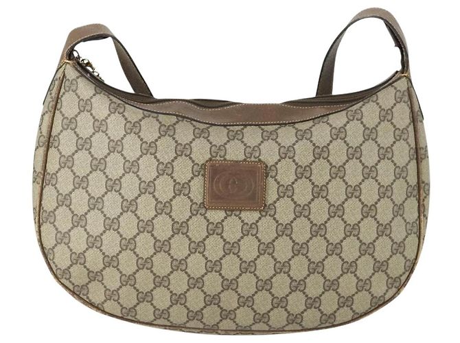 Gucci Borsa a Spalla GG Supreme PVC Beige Oro 001 256 0719 Auth BA9947 D'oro - vista 13