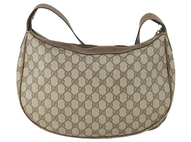 Gucci Borsa a Spalla GG Supreme PVC Beige Oro 001 256 0719 Auth BA9947 D'oro - vista 2