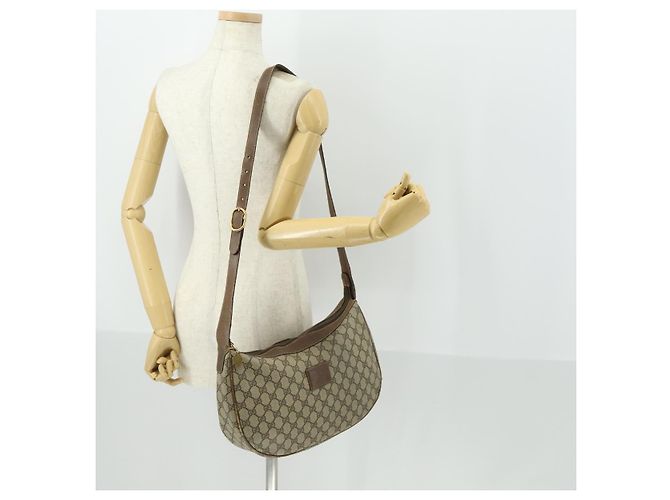 Gucci Borsa a Spalla GG Supreme PVC Beige Oro 001 256 0719 Auth BA9947 D'oro - vista 23