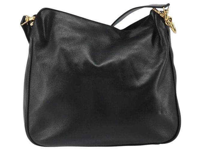 Borsa a Spalla in Pelle Gucci Bamboo 2way Nera Oro 001 2113 1638 Auth ki6316 Nero D'oro - vista 2