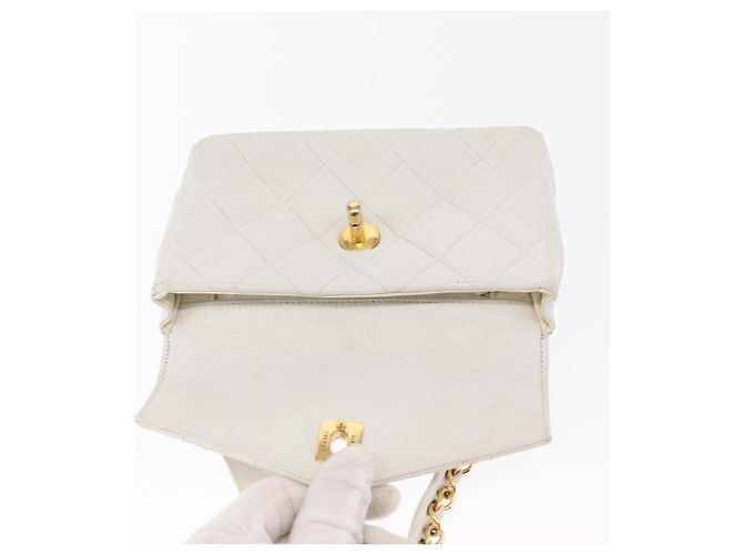 CHANEL Bauchtasche aus Lammleder Gold Weiß CC Auth bs33133 Golden - Ansicht 10