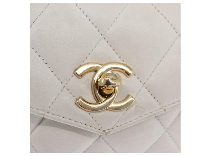 CHANEL Bauchtasche aus Lammleder Gold Weiß CC Auth bs33133 Golden - Ansicht 18