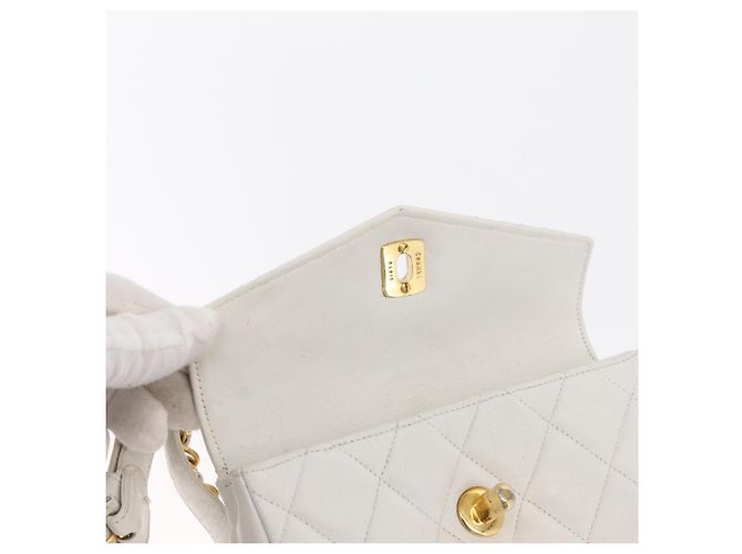 CHANEL Bauchtasche aus Lammleder Gold Weiß CC Auth bs33133 Golden - Ansicht 19