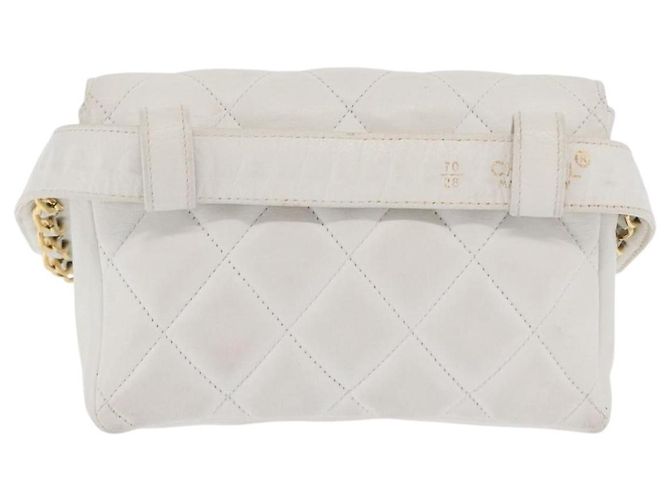 CHANEL Bauchtasche aus Lammleder Gold Weiß CC Auth bs33133 Golden - Ansicht 2