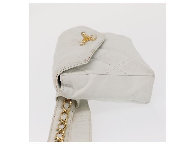 CHANEL Bauchtasche aus Lammleder Gold Weiß CC Auth bs33133 Golden - Ansicht 4