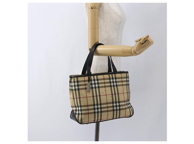 Burberry Borsa a mano in PVC con motivo Nova Check beige Auth BA10104 - vista 23