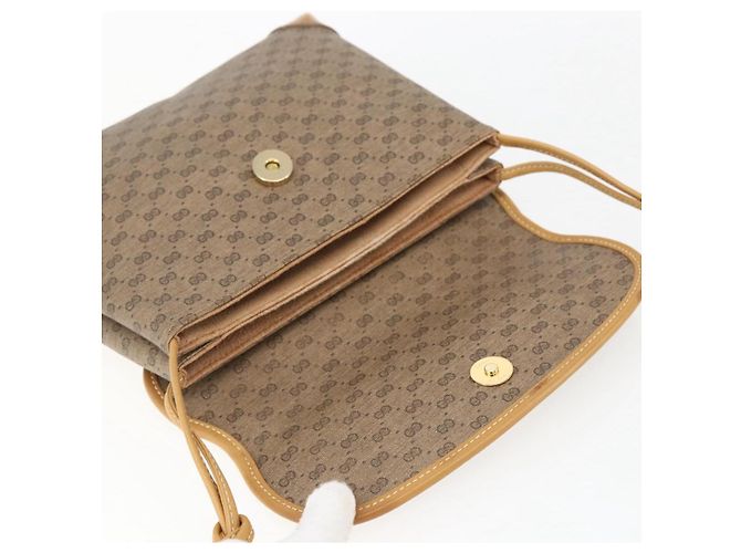 Gucci Borsa a Spalla Micro GG Supreme PVC Beige Oro 49 007 5548 Auth ep13173 D'oro - vista 10