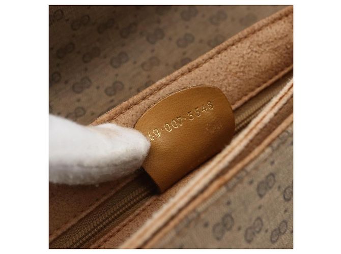 Gucci Borsa a Spalla Micro GG Supreme PVC Beige Oro 49 007 5548 Auth ep13173 D'oro - vista 12