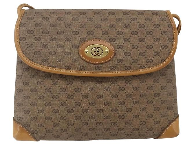 Gucci Borsa a Spalla Micro GG Supreme PVC Beige Oro 49 007 5548 Auth ep13173 D'oro - vista 13