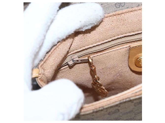 Gucci Borsa a Spalla Micro GG Supreme PVC Beige Oro 49 007 5548 Auth ep13173 D'oro - vista 18