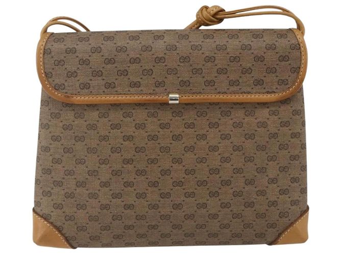 Gucci Borsa a Spalla Micro GG Supreme PVC Beige Oro 49 007 5548 Auth ep13173 D'oro - vista 2