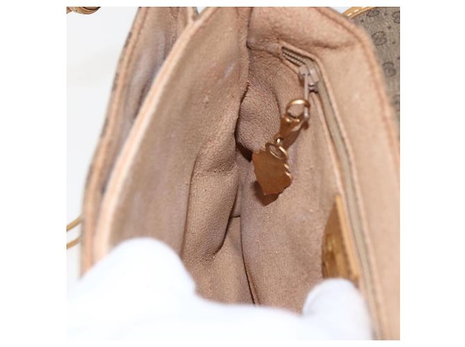 Gucci Borsa a Spalla Micro GG Supreme PVC Beige Oro 49 007 5548 Auth ep13173 D'oro - vista 20