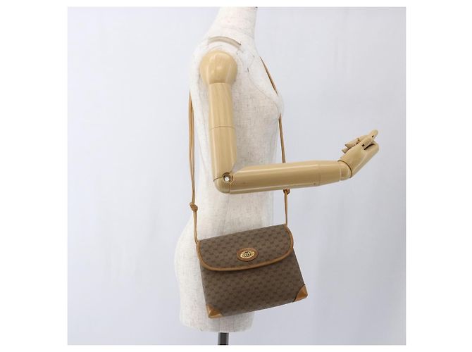 Gucci Borsa a Spalla Micro GG Supreme PVC Beige Oro 49 007 5548 Auth ep13173 D'oro - vista 23