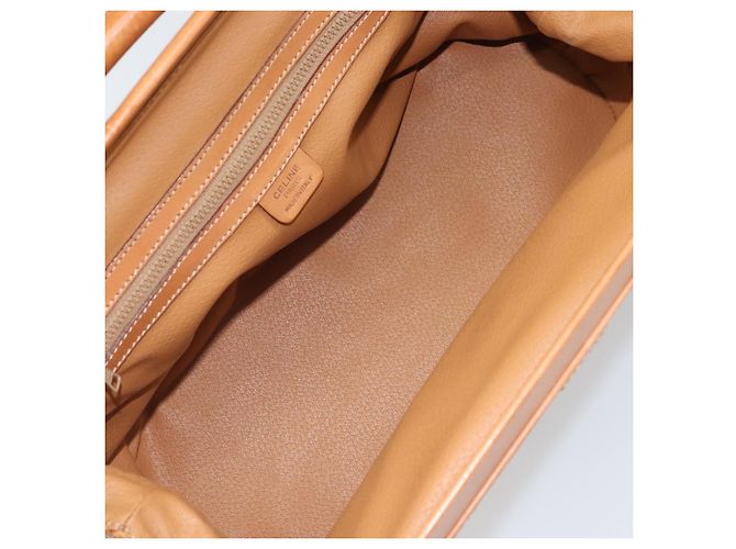 Céline Borsa a mano in tela Macadam CELINE PVC 2in1 Beige Oro Auth 168082 D'oro - vista 11
