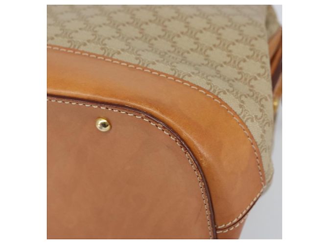 Céline Borsa a mano in tela Macadam CELINE PVC 2in1 Beige Oro Auth 168082 D'oro - vista 15