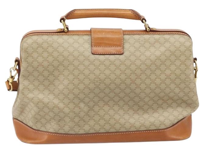 Céline Borsa a mano in tela Macadam CELINE PVC 2in1 Beige Oro Auth 168082 D'oro - vista 2