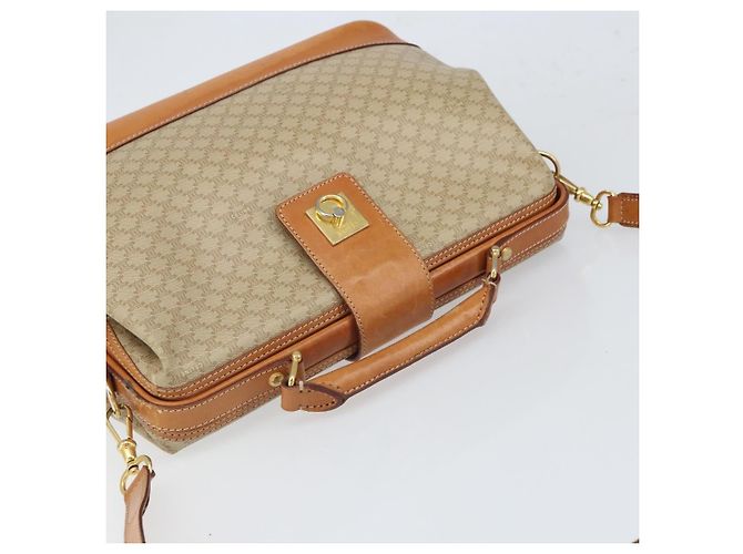 Céline Borsa a mano in tela Macadam CELINE PVC 2in1 Beige Oro Auth 168082 D'oro - vista 6
