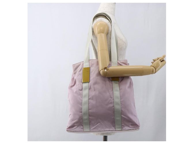 PRADA Tote Bag aus Nylon in Pink Silber authentisch bs33040 - Ansicht 24