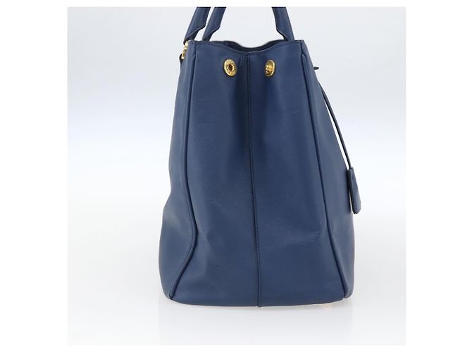 Saffiano Borsa a mano PRADA in pelle Safiano blu oro Auth bs33165 D'oro - vista 3