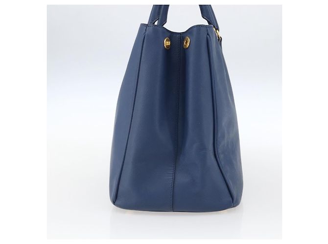 Saffiano Borsa a mano PRADA in pelle Safiano blu oro Auth bs33165 D'oro - vista 4
