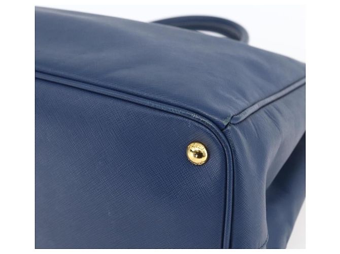 Saffiano Borsa a mano PRADA in pelle Safiano blu oro Auth bs33165 D'oro - vista 9