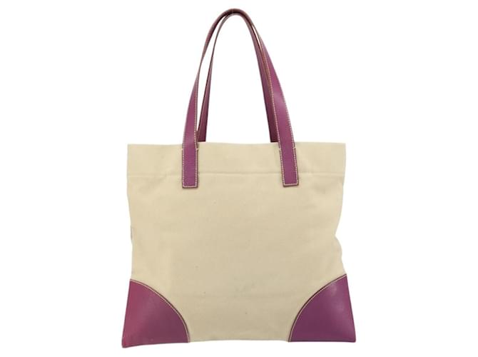 PRADA Tote Bag aus Canvas Beige Silber Authentisch 170406 - Ansicht 2