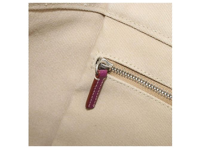 PRADA Tote Bag aus Canvas Beige Silber Authentisch 170406 - Ansicht 21