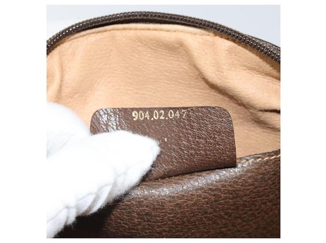 Borsa Sherry Line GG Supreme Web di GUCCI in PVC beige e oro 904 02 047 Auth BA9941 D'oro - vista 12