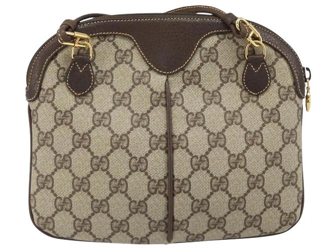 Borsa Sherry Line GG Supreme Web di GUCCI in PVC beige e oro 904 02 047 Auth BA9941 D'oro - vista 2